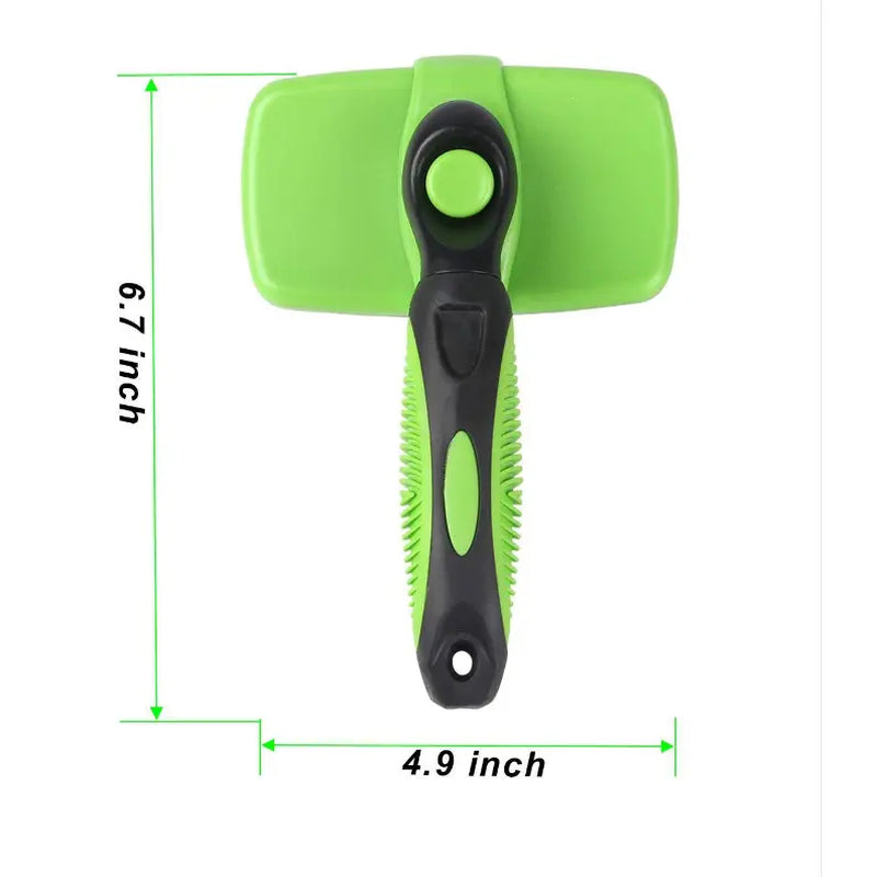 Self-Cleaning Pet Slicker Brush - 1-Click Release De-Shedding Tool with Soft Grip, Detachable Fur Grooming Brush Combs for Dogs & Cats, De-Shedding Combs