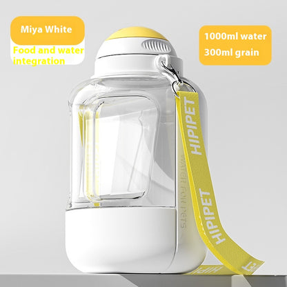 2 in 1 Dog Large Capacity Pets Out Drinking Pot Cat Water Dispenser Portable Water Cup Water and Food Integrated Bowl Pet Products