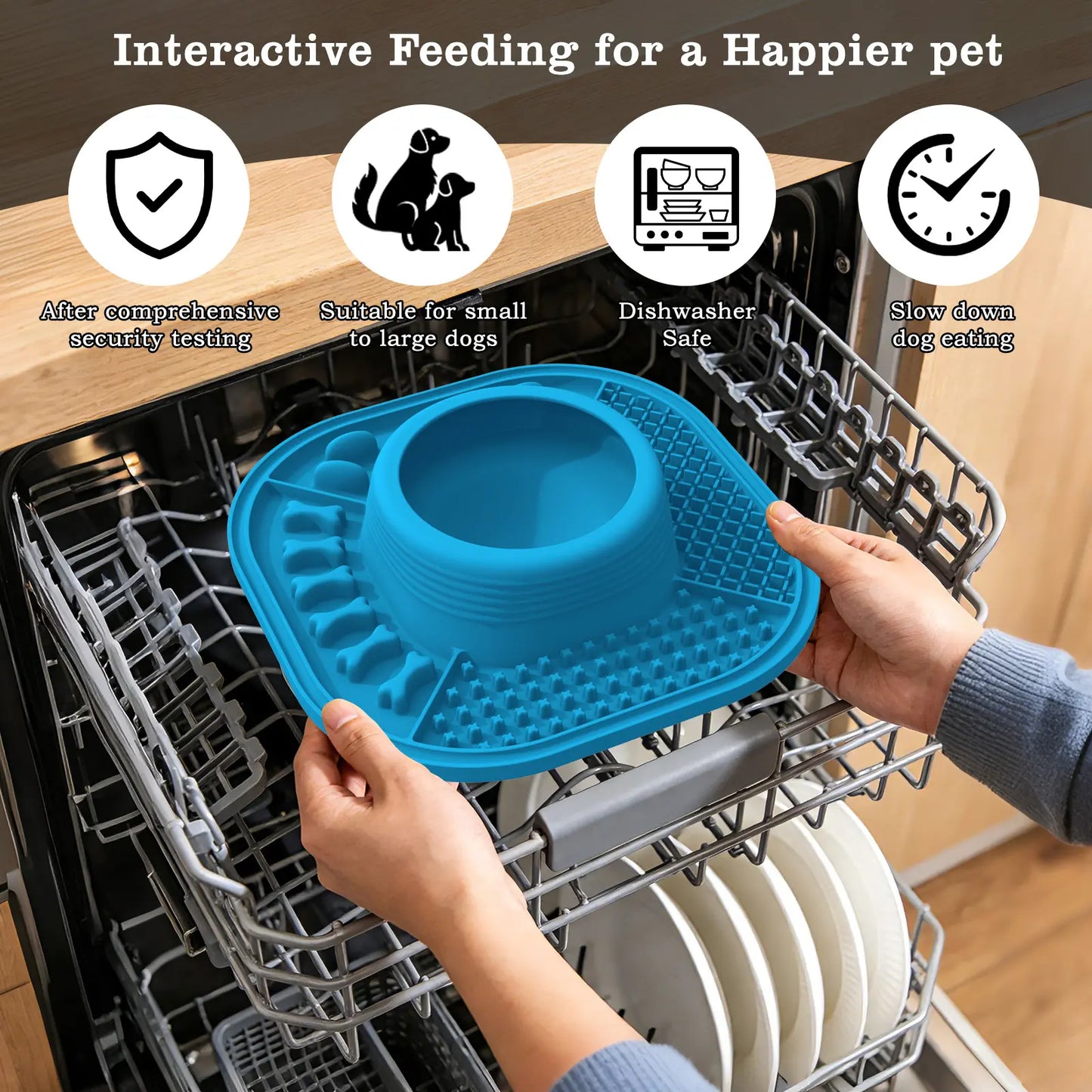 Pawlove Food Slow Feeder Bowl - Anti-Slip Ball-In Design, 3/4 Cup Capacity Neater Feeder for Liquid Treats, Bone Broth, Anxiety Relief Licking Bowl, Dishwasher Safe, Post-Op Feeding Toy for All Dog Breeds | Pet Supplies