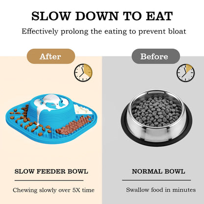 Pawlove Food Slow Feeder Bowl - Anti-Slip Ball-In Design, 3/4 Cup Capacity Neater Feeder for Liquid Treats, Bone Broth, Anxiety Relief Licking Bowl, Dishwasher Safe, Post-Op Feeding Toy for All Dog Breeds | Pet Supplies