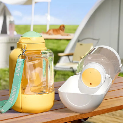 2 in 1 Dog Large Capacity Pets Out Drinking Pot Cat Water Dispenser Portable Water Cup Water and Food Integrated Bowl Pet Products