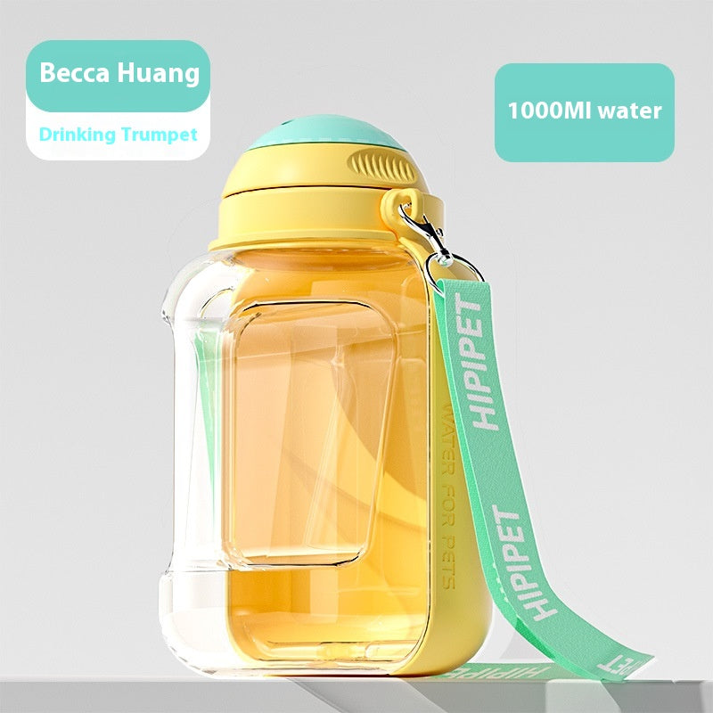 2 in 1 Dog Large Capacity Pets Out Drinking Pot Cat Water Dispenser Portable Water Cup Water and Food Integrated Bowl Pet Products